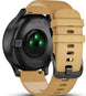 Garmin Watch Vivomove HR Onyx Black with Tan Suede Band D