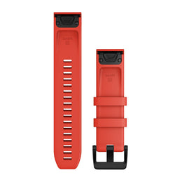 Garmin Strap QuickFit 22 Laser Red With Black Stainless Steel Hardware