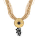 Gold Plated Sterling Silver Whitby Jet Bunch Bead Necklace D