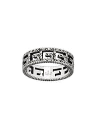 Gucci G Cube Sterling Silver Engraved G Motif Ring D