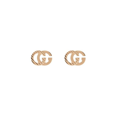 Gucci GG Running 18ct Rose Gold Stud Earrings YBD652219003