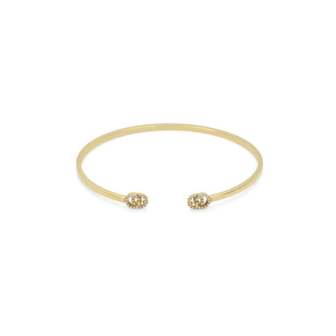 Gucci GG Running 18ct Yellow Gold Diamond Bangle YBA481662001