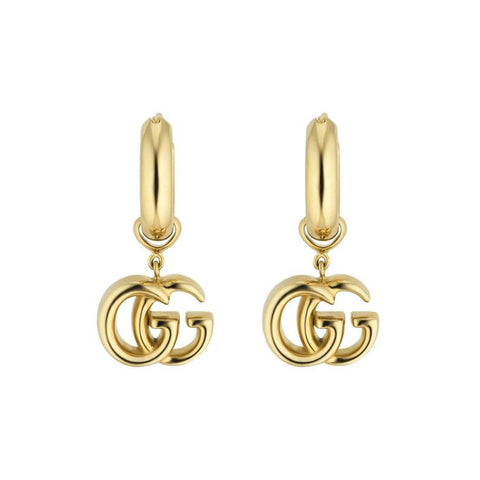 Gucci GG Running 18ct Yellow Gold Drop Earrings YBD582017001