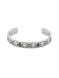 Gucci GG Sterling Silver Engraved Bee Cuff Bracelet YBA728296001