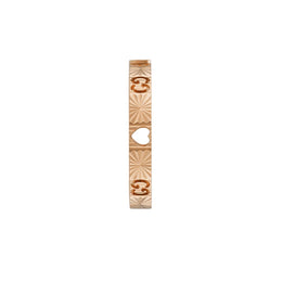 Gucci Icon 18ct Rose Gold Diamond Heart Band Ring