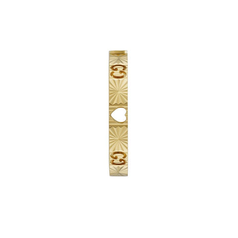 Gucci Icon 18ct Yellow Gold Diamond Heart Band Ring