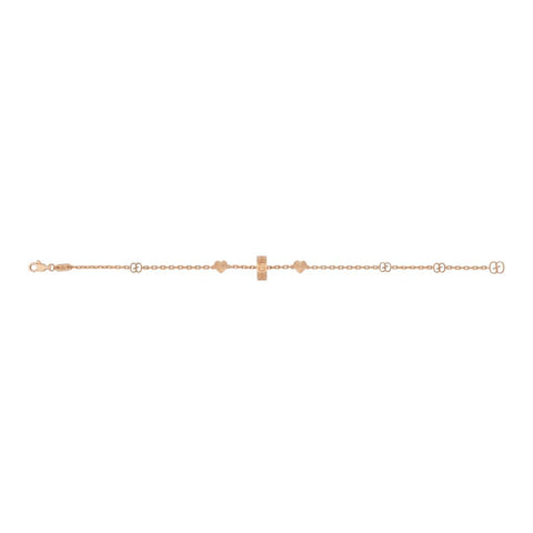 Gucci Icon 18ct Rose Gold Open Heart Chain Bracelet