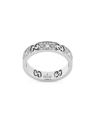 Gucci Icon 18ct White Gold Diamond Stardust Band Ring D