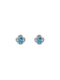 Gucci Interlocking G 18ct White Gold Topaz Stud Earrings YBD662427004