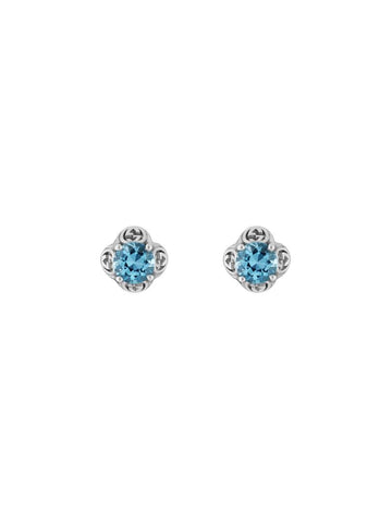 Gucci Interlocking G 18ct White Gold Topaz Stud Earrings YBD662427004