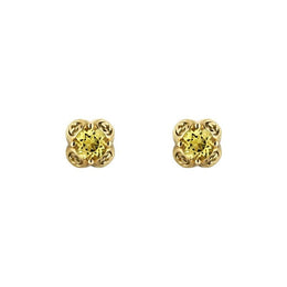 Gucci Interlocking G 18ct Yellow Gold Beryl Stud Earrings YBD662427002