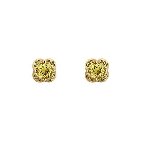 Gucci Interlocking G 18ct Yellow Gold Beryl Stud Earrings YBD662427002