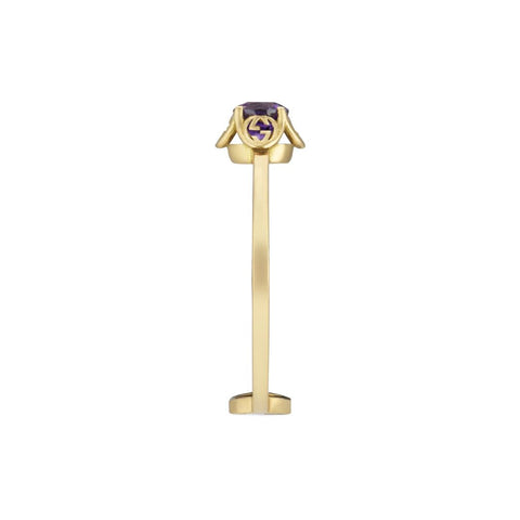 Gucci Interlocking 18ct Yellow Gold Amethyst Ring D