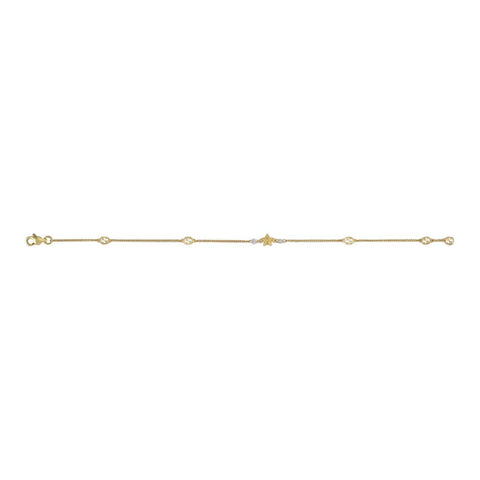 Gucci Interlocking 18ct Yellow Gold Diamond Star Bracelet D