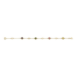 Gucci Interlocking G 18ct Yellow Gold Multicoloured Gemstone Bracelet D