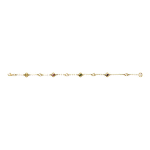 Gucci Interlocking G 18ct Yellow Gold Multicoloured Gemstone Bracelet D