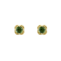 Gucci Interlocking 18ct Yellow Gold Tourmaline Stud Earrings D