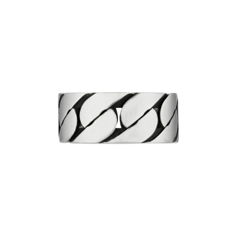 Gucci Interlocking Sterling Silver 8mm Wide Band Ring