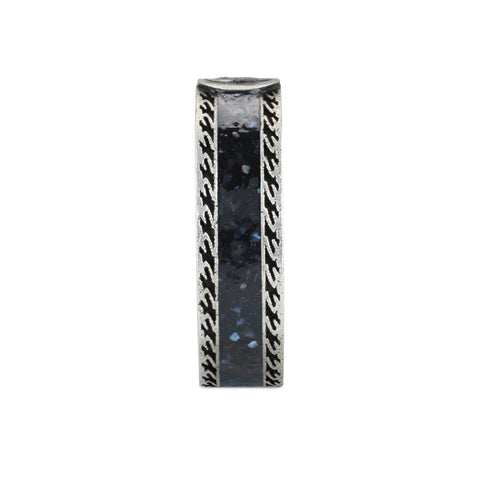 Gucci Interlocking Sterling Silver Black Enamel Band Ring