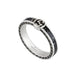 Gucci Interlocking Sterling Silver Black Enamel Band Ring D