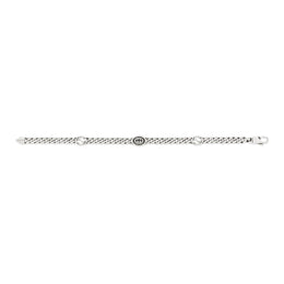 Gucci Interlocking Sterling Silver Black Enamel Chain Bracelet