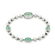 Gucci Interlocking G Sterling Silver Green Enamel Bracelet YBA701609001