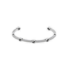 Gucci Interlocking G Sterling Silver Thin Cuff Bracelet YBA661529001