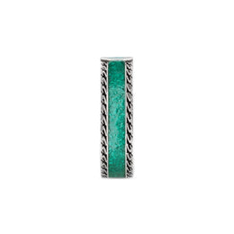 Gucci Interlocking G Sterling Silver Turquoise Enamel 6mm Band Ring D