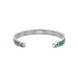 Gucci Interlocking G Sterling Silver Turquoise Enamel Cuff Bracelet D