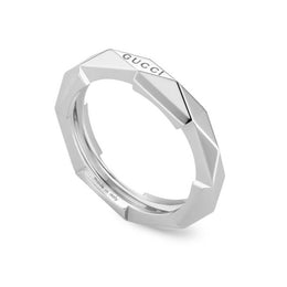 Gucci Link to Love 18ct White Gold 4mm Studded Ring YBC662177002