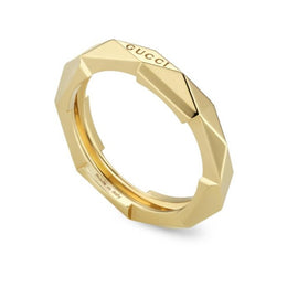 Gucci Link to Love 18ct Yellow Gold 4mm Studded Ring YBC662177001