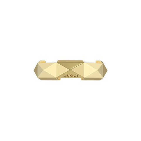 Gucci Link to Love 18ct Yellow Gold 6mm Studded Ring D