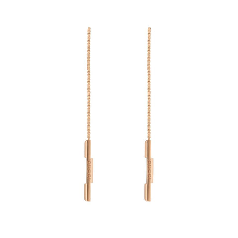 Gucci Link to Love 18ct Rose Gold Chain Earrings YBD662115002