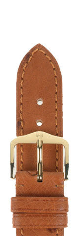 Hirsch Strap Massai Ostrich Goldbrown Large 18mm 