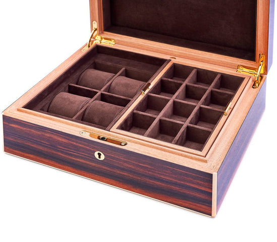 Leanschi Watch Case Macassar Ebony And Ivory