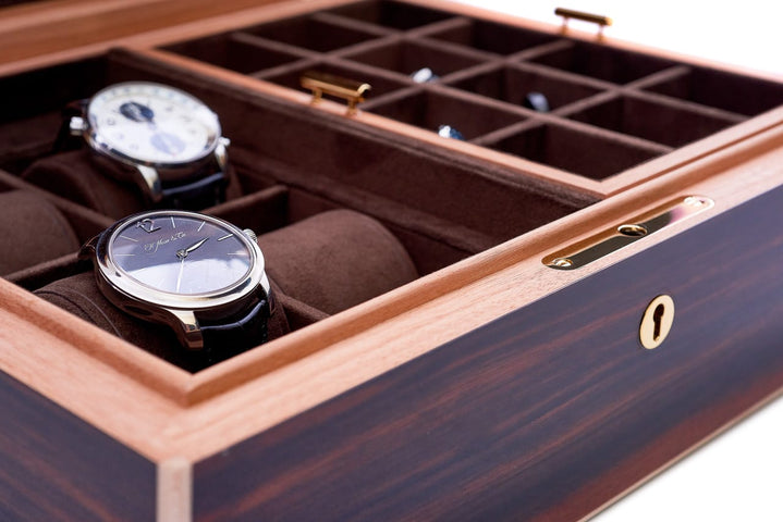 Leanschi Watch Case Macassar Ebony And Ivory