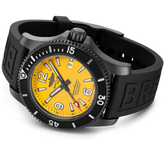 Breitling Watch Superocean Automatic 46 Black Steel Yellow