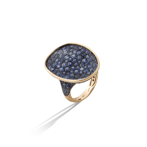 Marco Bicego Lunaria Alta 18ct Yellow Gold Sapphire Ring, AB633 ZB