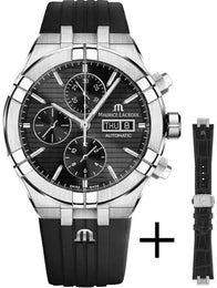 Maurice Lacroix Watch Aikon Automatic Chronograph 44mm Strap Set AI6038-SS00B-330-2