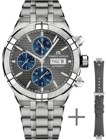 Maurice Lacroix Watch Aikon Automatic Chronograph Titanium 44mm Strap Set AI6038-TT03F-330-A