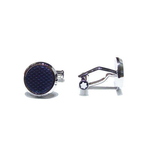 Montblanc Glacier Steel Cufflinks Blue 129492.