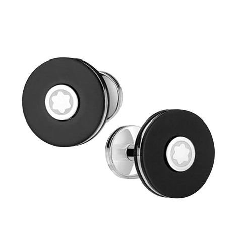 Montblanc Pix Stainless Steel Black Resin Star Cufflinks