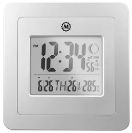 Marathon Clock Digital Wall Day Date Temperature Alarm & Moon Phase Graphite Grey CL030049-GG-00-NA