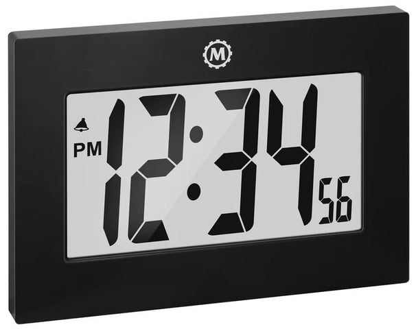 Marathon Clock Digital Wall Desk Black Large CL030064-BK-00-NA