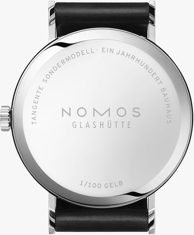 Nomos Glashutte Watch Tangente 38 Bauhaus Yellow Limited Edition