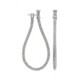 Fope Flexit Essentials 18ct White Gold Diamond Long Mesh Chain Earrings OR05/BBR