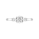 Platinum 0.58ct Diamond Oval and Round Brilliant Cut Three Stone Ring