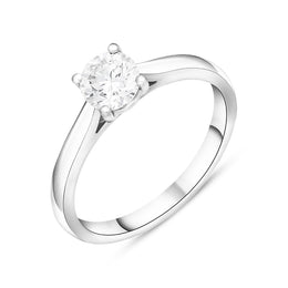 Platinum 0.70ct Diamond Brilliant Cut Solitaire Ring, FEU-1613.