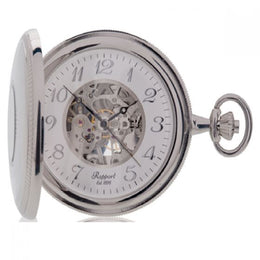 Rapport Pocket Watch Half Hunter Silver Tone PW47