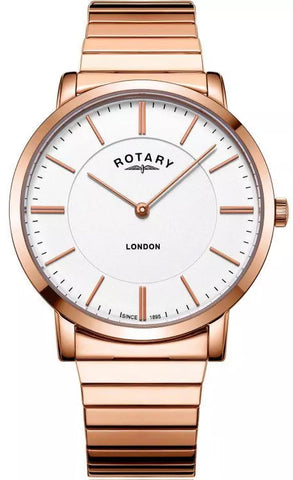 Rotary Watch London Expander Rose Gold PVD Mens GB02767/02